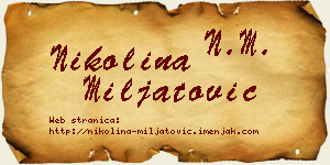Nikolina Miljatović vizit kartica